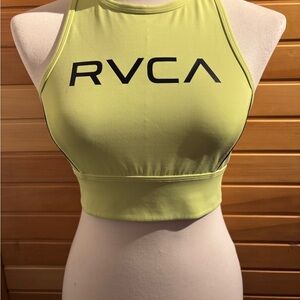 RVCA Lime Green Tank Top with Black Logo